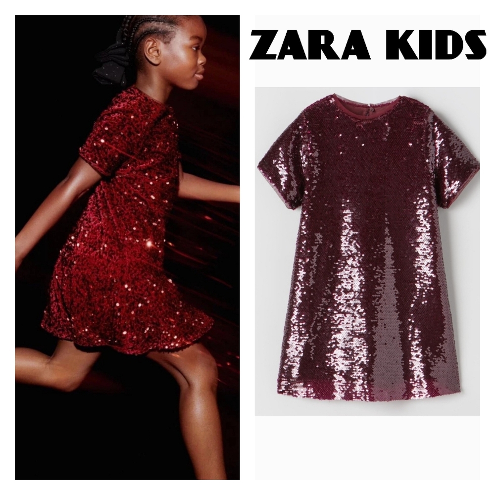 Zara Kids Red Sequence Dress